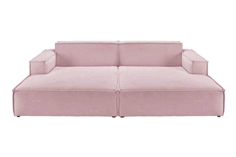 KAWOLA Big Sofa SAMU Feincord rosa