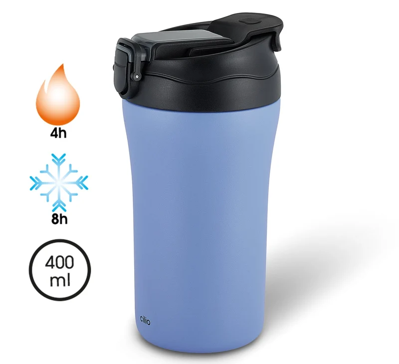 Cilio, Isoliertrinkbecher Dopppio, 400ml blu