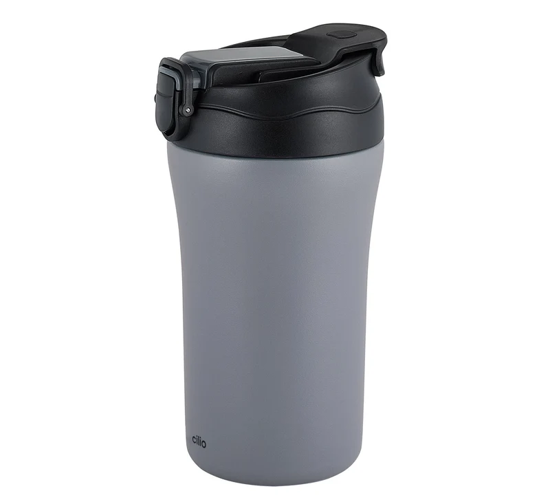Cilio, Isoliertrinkbecher Dopppio, 400ml grigio