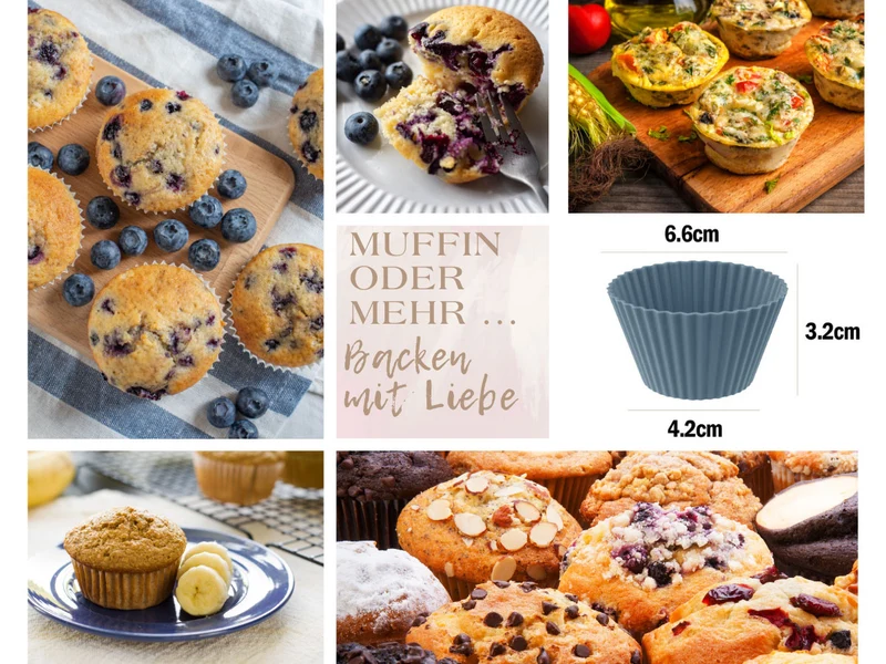Silikon Muffinförmchen 8 Stück Muffins Cupcake Brownie Backform