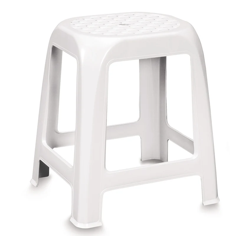 Stapelbare Hocker - Sitzhocker weiß oder braun - Sitzhöhe 46 cm hoch - bis zu 100 kg Duschsitz abwaschbar