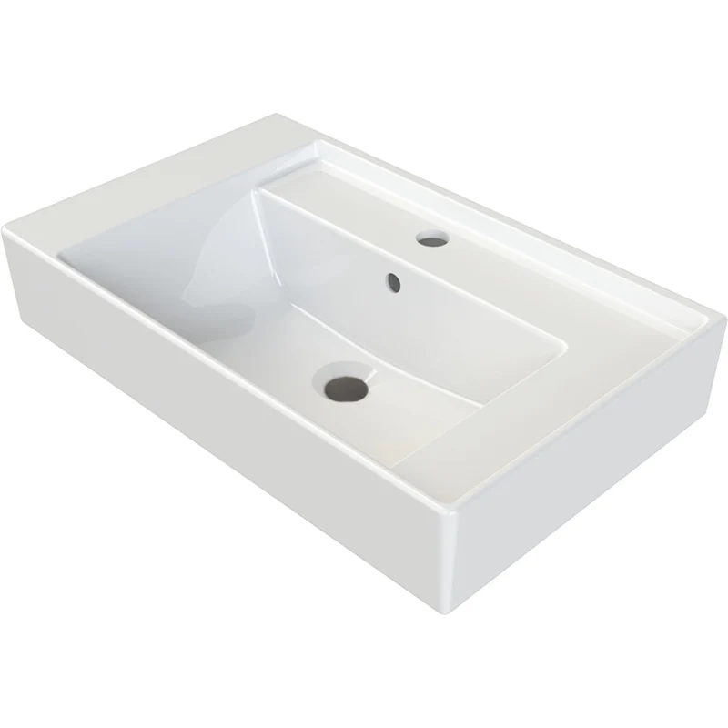 TURKUAZ: Möbelwaschtisch CUBO 63, Keramik, Weiß Hochglanz 87731 63 cm