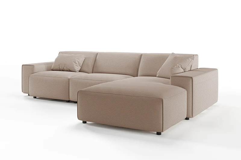 KAWOLA Sofa RANI Ecksofa Cord taupe