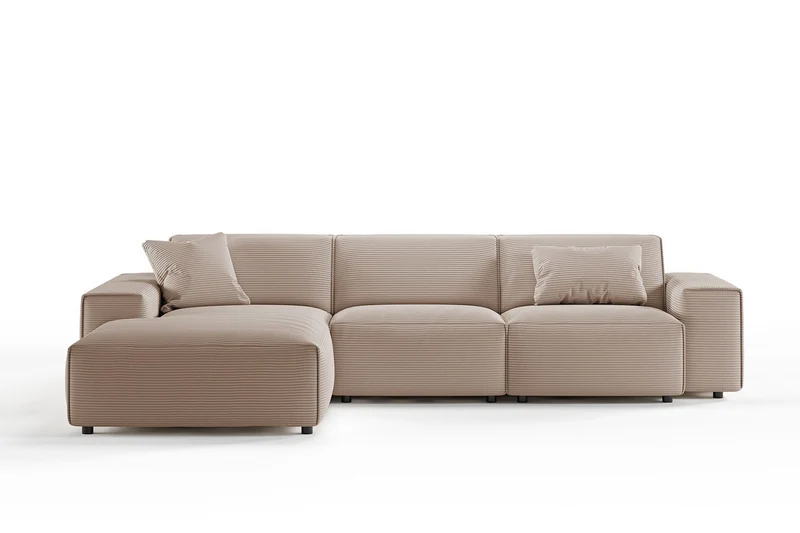 KAWOLA Sofa RANI Ecksofa Cord taupe