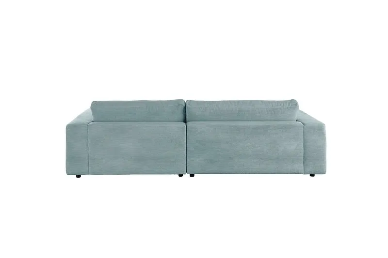 KAWOLA Sofa MADELINE Ecksofa Cord mit Longchair hellblau