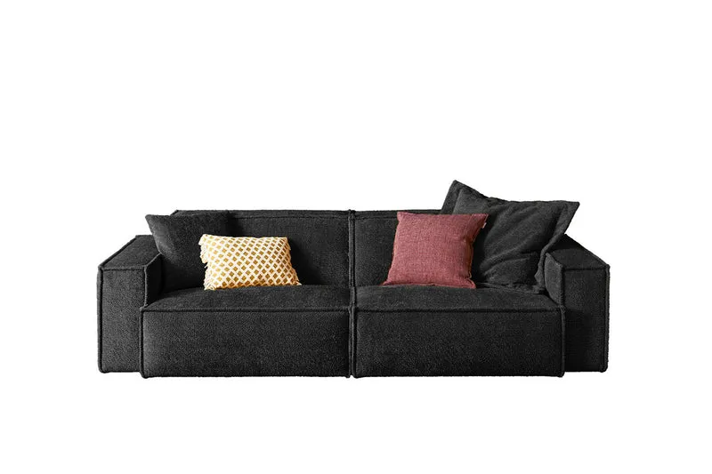 KAWOLA Sofa SAMU Stoff schwarz