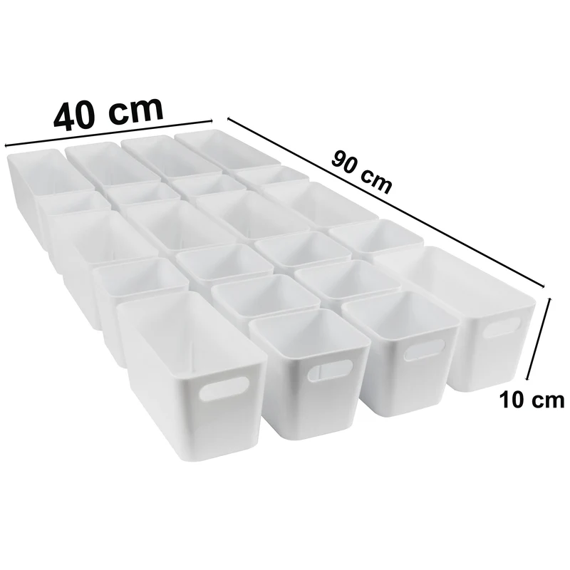 Schubladen Organizer 22 Teile Set - 90x40x10 cm - in 3 Größen - Schubladeneinsatz
