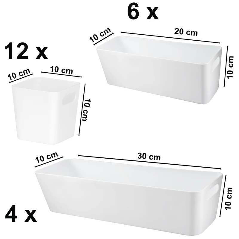 Schubladen Organizer 22 Teile Set - 90x40x10 cm - in 3 Größen - Schubladeneinsatz