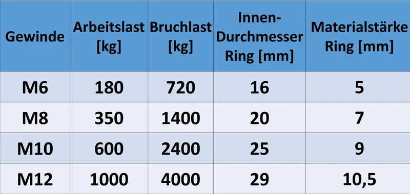 Edelstahl M10 Ringmutter V2A 304 - Ösenmutter Augenmutter Ringösen Traglast 600 kg Hebegeräte Hebezubehör Heberingmutter Hebering Loch für Kabelseil Eye nut Ähnlich-DIN582