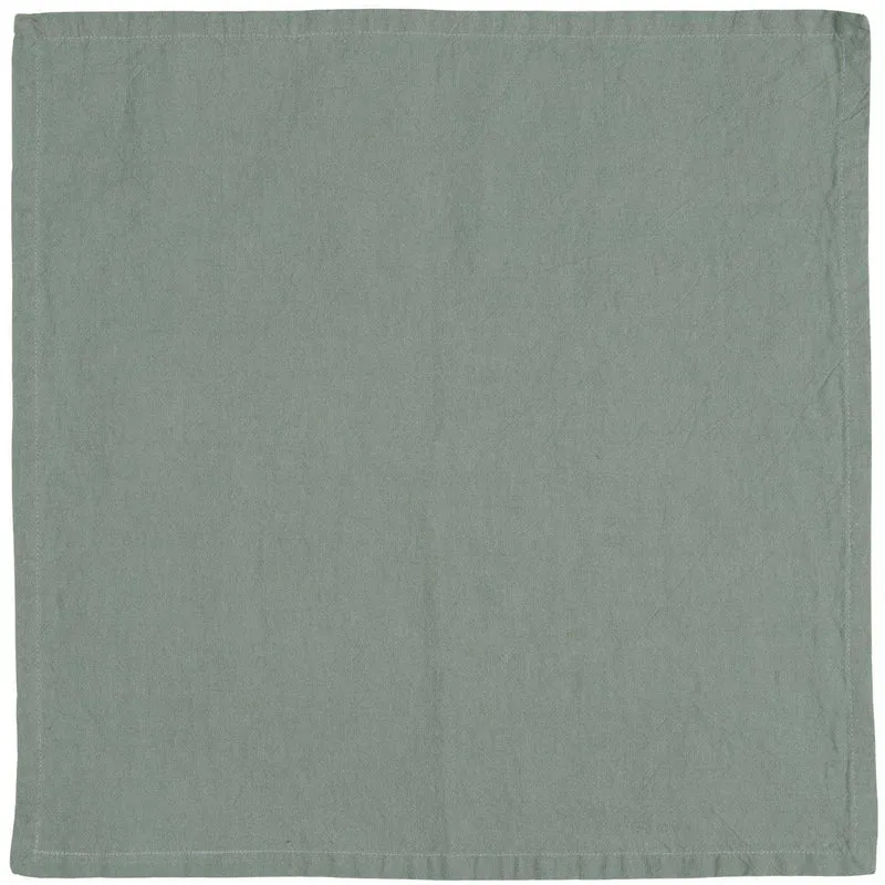 Vintage Stoffserviette 45x45cm Freja Mint Grün Serviette Vollzwirn Leinen Baumwolle