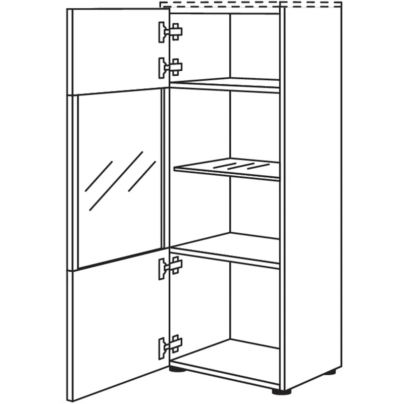 nobilia Vitrine in Echtholz-Furnier HVEF45-130 45 cm