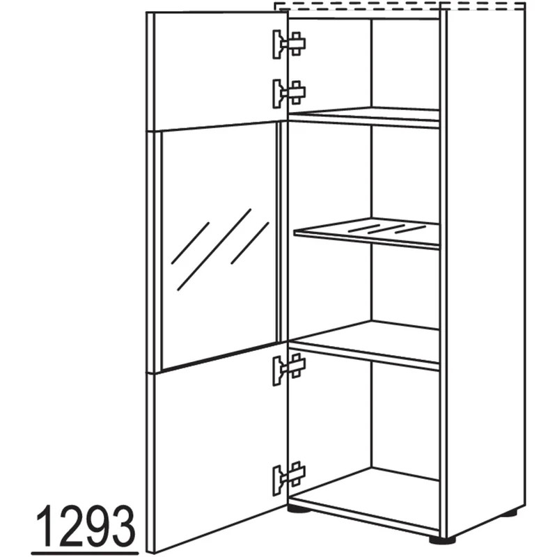 nobilia Vitrine in Echtholz-Furnier HVEF45-130 45 cm