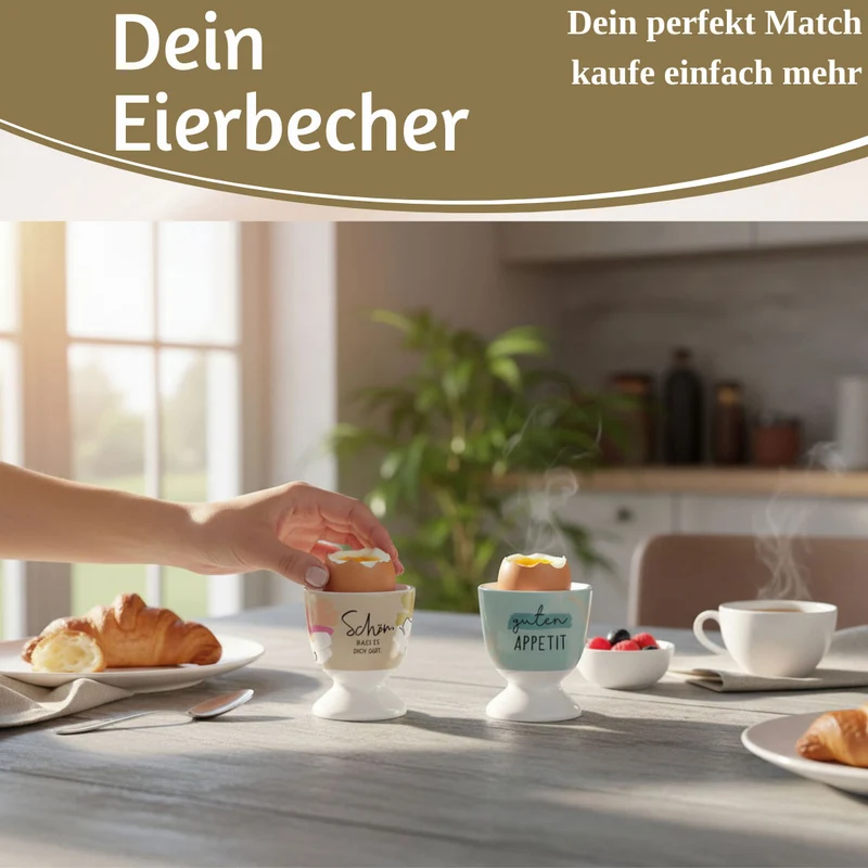 Eierbecher Echt-Gold Spruch "schön das es Dich gibt" Gute Laune Eierhalter