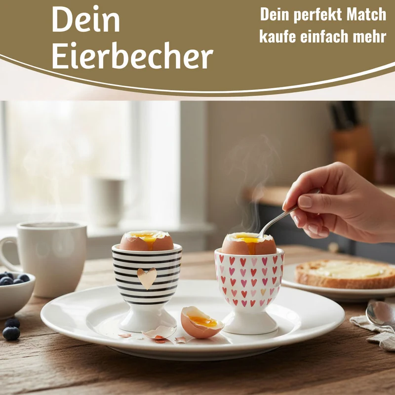 Eierbecher Echt-Gold Motiv "Herzen / Liebe" Gute Laune Eierhalter
