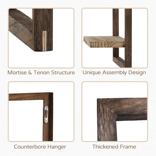 Wandregal Holz Rustikal Wanddeko Quadratische Schweberegale