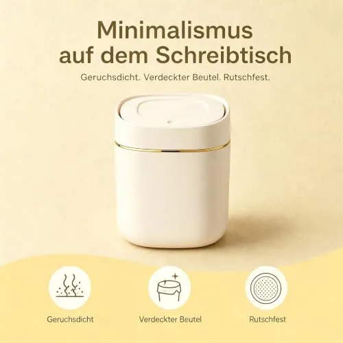 2 Stücke Tischmülleimer mit Deckel Set Tischabfalleimer Müllsäcke Kosmetik