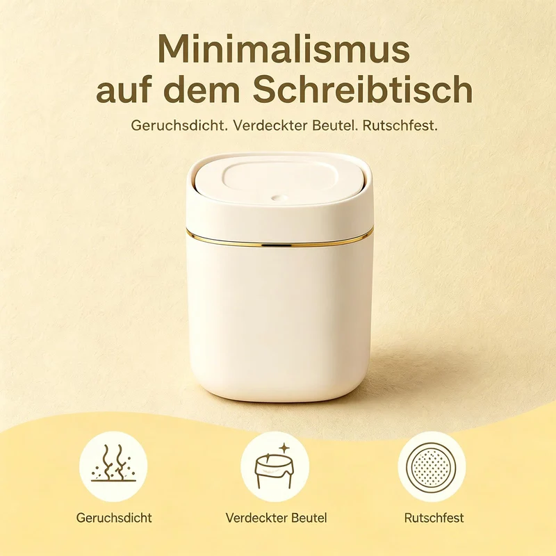 2 Stücke Tischmülleimer mit Deckel Set Tischabfalleimer Müllsäcke Kosmetik