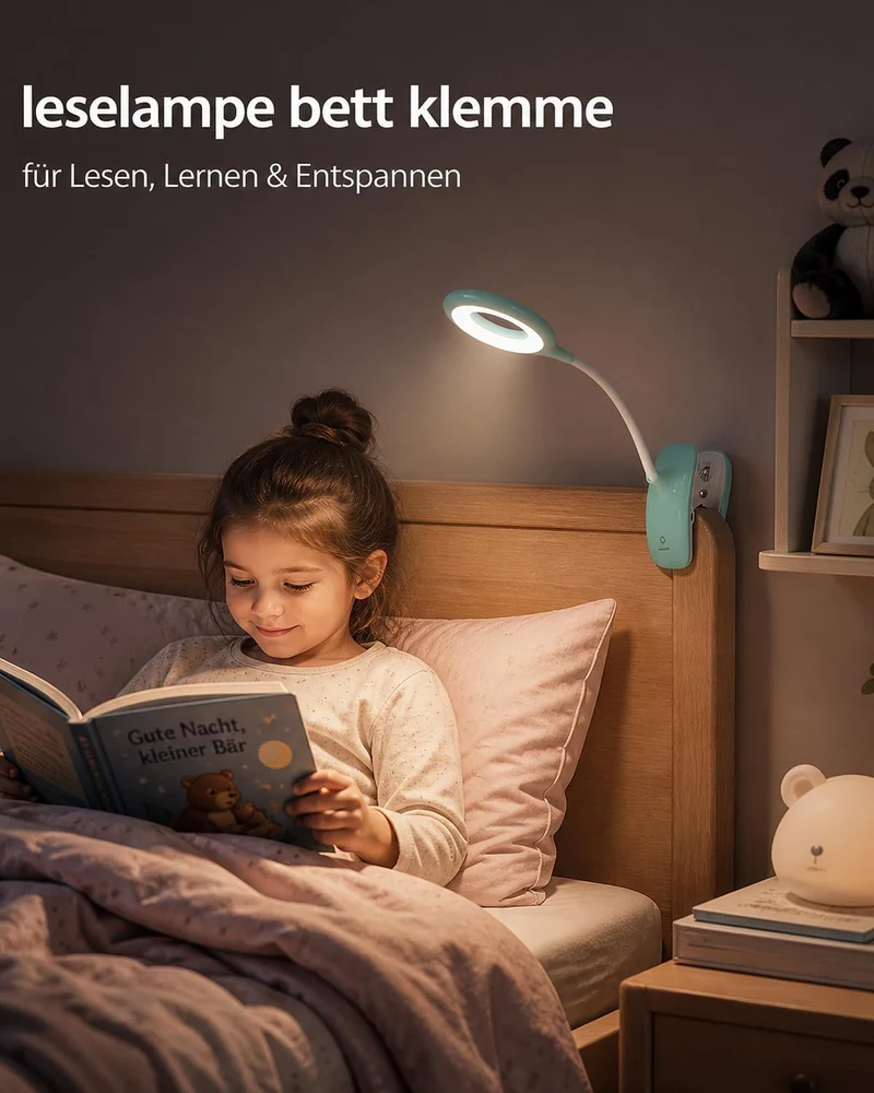 Leselampe Kinder, 3 Lichtfarben Dimmbar
