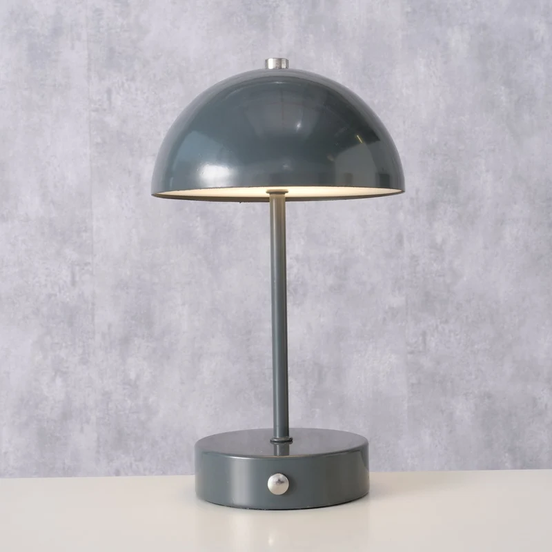 LED Tischlampe Tischleuchte Grau 25cm Touch Batterie Leselampe Nachttischlampe