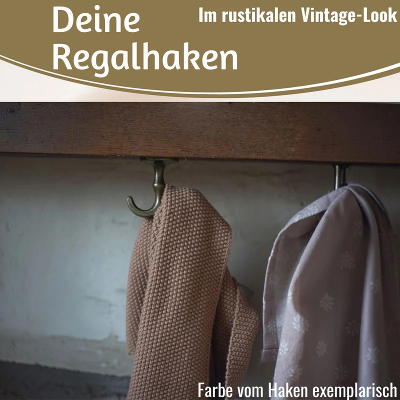 IB Laursen Doppel Regalhaken Messing Vintage Schrankhaken Kleiderhaken Deckenhaken