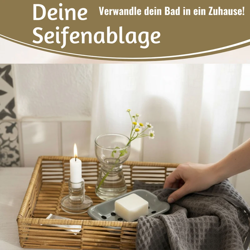 IB Laursen Emaille Seifenschale 2-tlg Grau 15cm mit Ablauf Altum Seifenablage