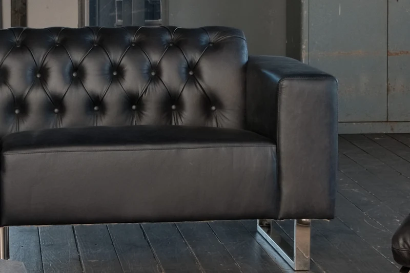 KAWOLA Sofa NILO Ledersofa 3-Sitzer Leder schwarz