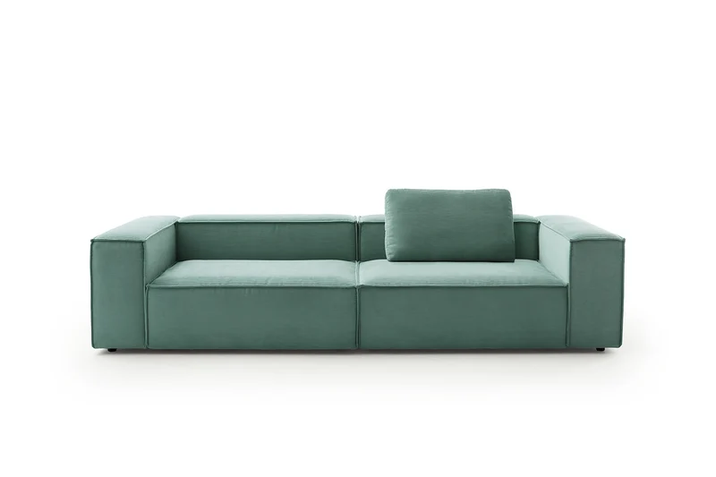 KAWOLA Sofa CARMO 3-Sitzer Feincord grün