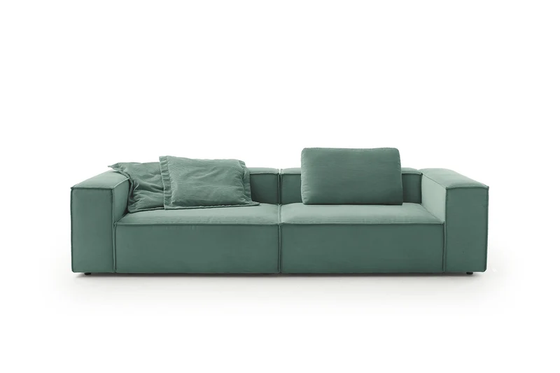 KAWOLA Sofa CARMO 3-Sitzer Feincord grün