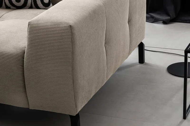 KAWOLA Sofa OHIO Ecksofa Feincord beige