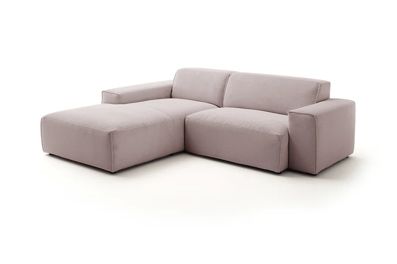 KAWOLA Sofa RANI Ecksofa Feincord rosa
