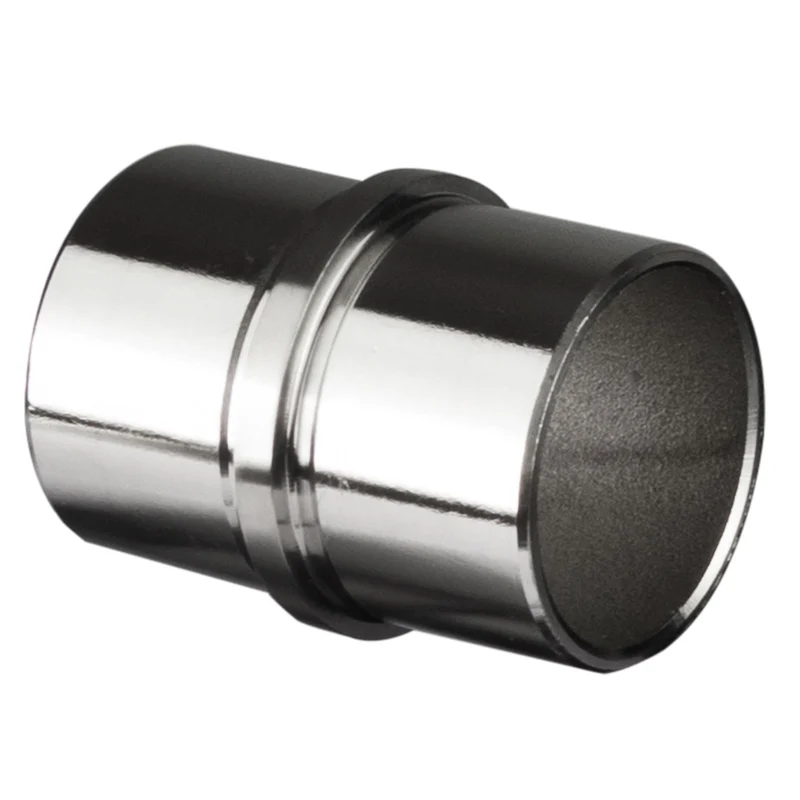 Edelstahl Rohrverbinder für 33,7 mm Rohre - V2A Fitting für Geländer Handlauf Balkon Verbindung gebürstet Steckverbinder Verbindung Steckverbindung