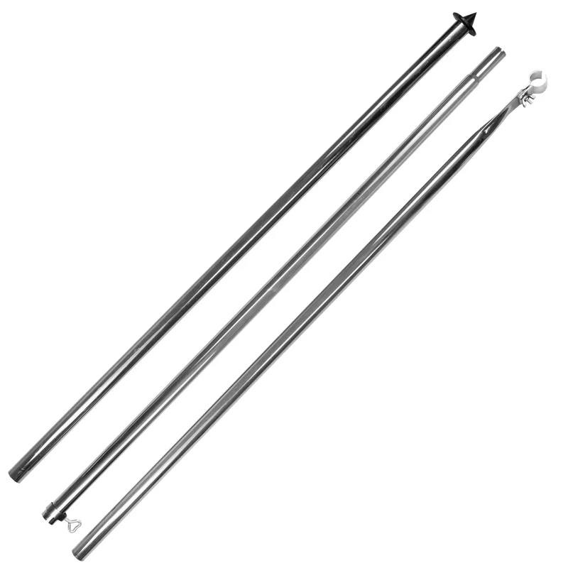Stahl Sturmstange Zeltstange - mit Fuß und Klemme - teleskopierbar 210-290cm - Ø22/19mm 3 Teile leicht stabil Ersatz Gestänge Zelt Vorzelt Camping Zubehör Teleskopstange Aufstellstange