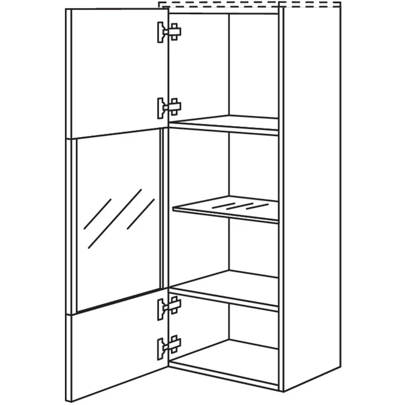 nobilia Vitrine in Echtholz-Furnier MVEF45-130 45 cm