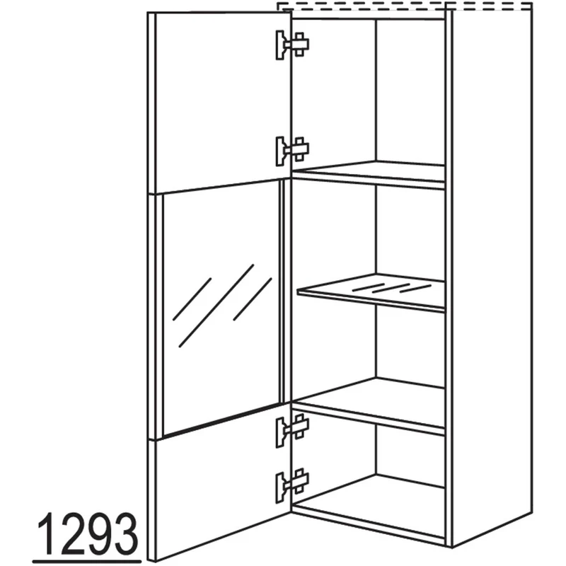 nobilia Vitrine in Echtholz-Furnier MVEF45-130 45 cm