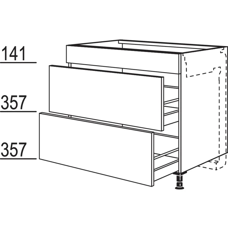 nobilia Maxi-Kochstellenschrank für Kochfeldabzug KM2A100-M 100 cm