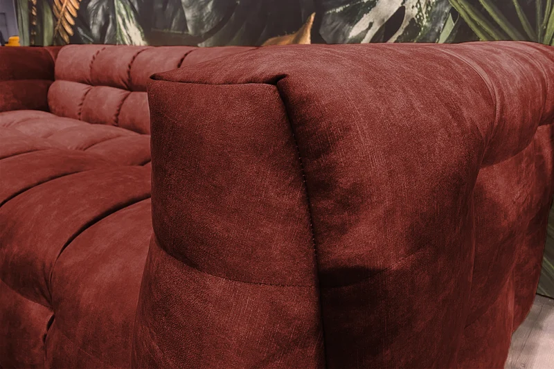 KAWOLA Sofa ROSARIO Velvet bordeaux
