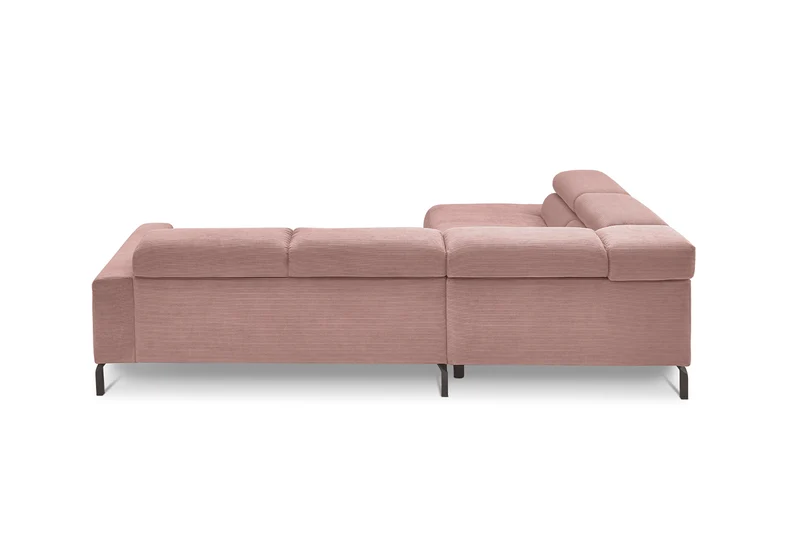 KAWOLA Sofa DELIA Ecksofa Feincord rosa