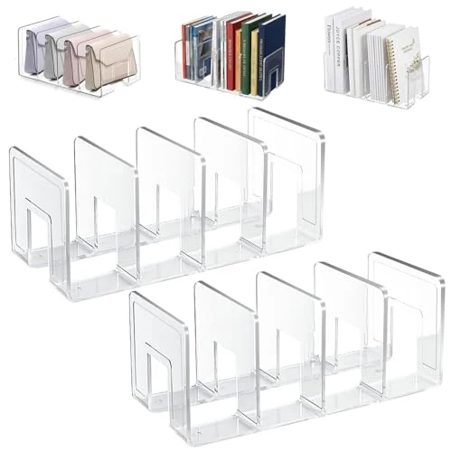 Acryl Zeitschriftensammler 2er Set Transparent mit 4 Fächern