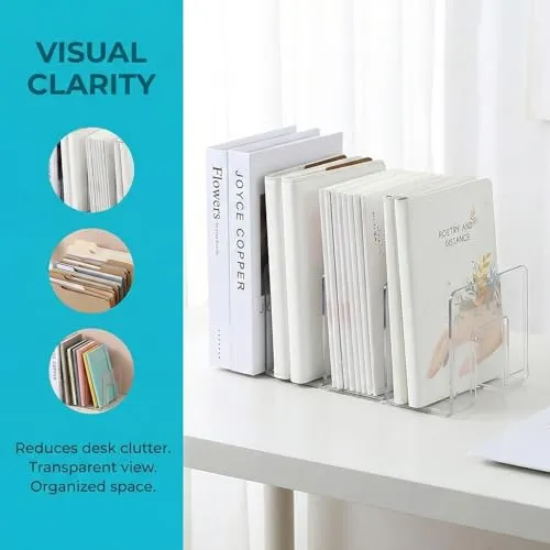 Acryl Zeitschriftensammler 2er Set Transparent mit 4 Fächern