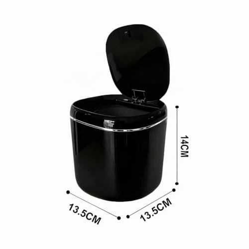 Schwarz Tischmülleimer Klein mit Deckel 2.3L,Mini Tischabfalleimer