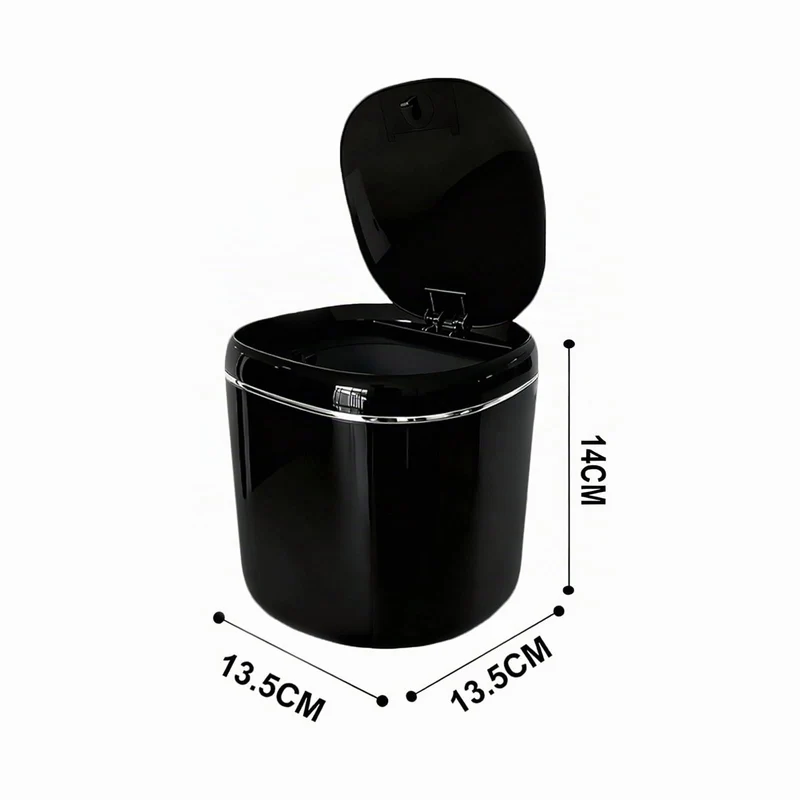 Schwarz Tischmülleimer Klein mit Deckel 2.3L,Mini Tischabfalleimer