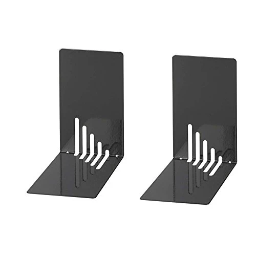 Wedo 1021001 Buchstütze (aus Metall, 14 x 8,5 x 14 cm) 2 Stück, schwarz