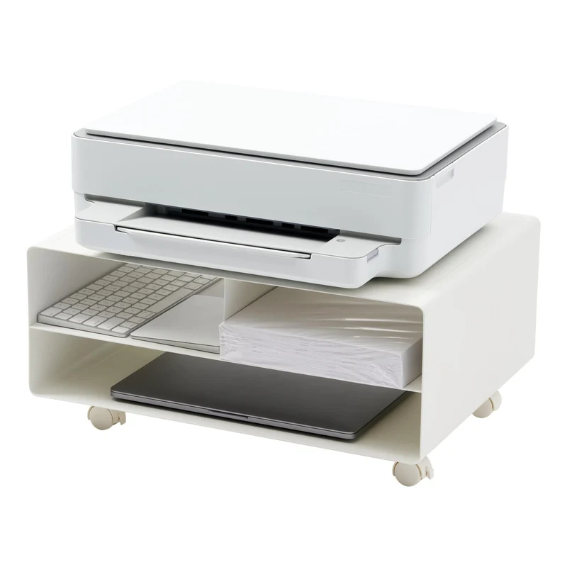 YAMAZAKI Tower Drucker-Regal mit Rollen, weiß