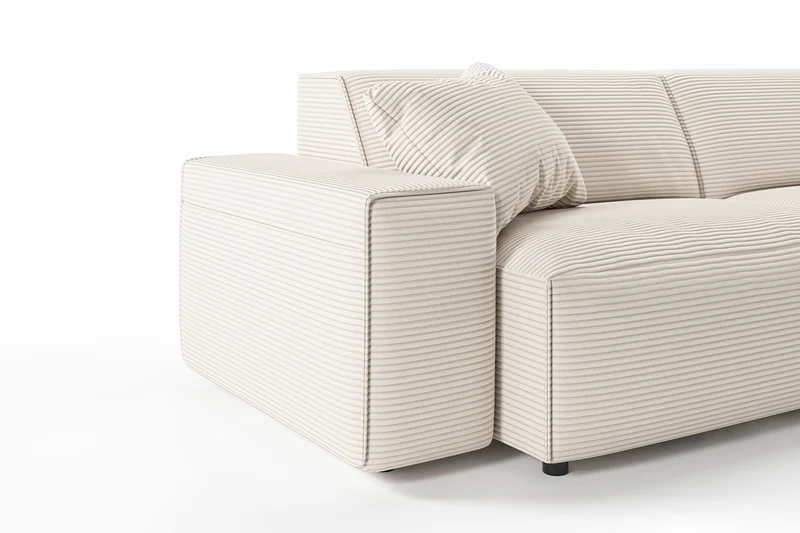 KAWOLA Sofa RANI Ecksofa Cord cremeweiß