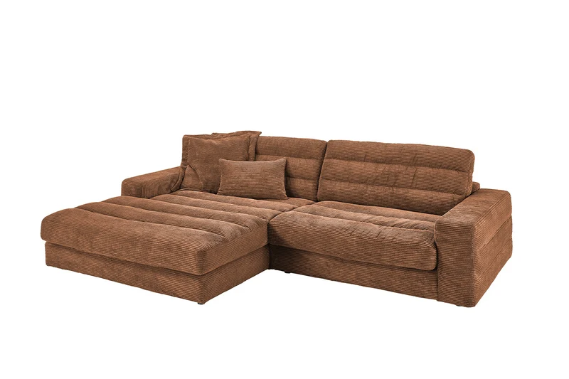 KAWOLA Sofa LANA Ecksofa Cord rost