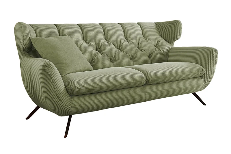 KAWOLA Sofa CHARME Cord olivgrün
