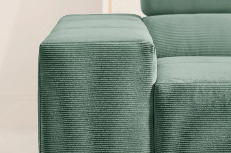 KAWOLA Sofa NEVADA Ecksofa Feincord grün