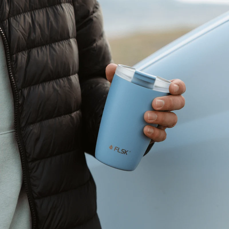 FLSK To-Go - Cup aus Edelstahl, denim, 350ml, 14,2cm hoch mit Deckel