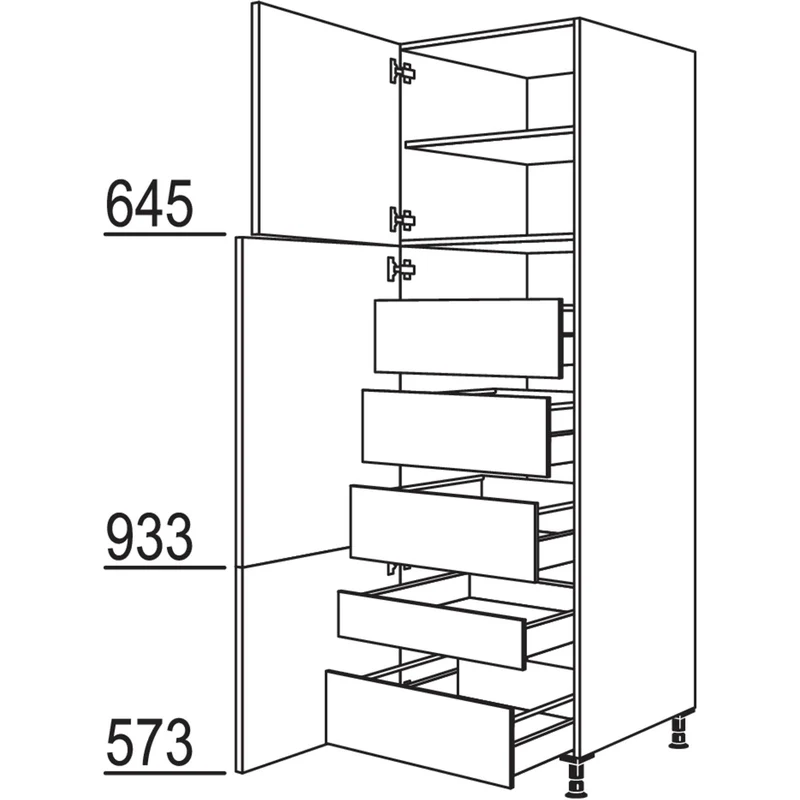 nobilia Hochschrank HI60-3 60 cm