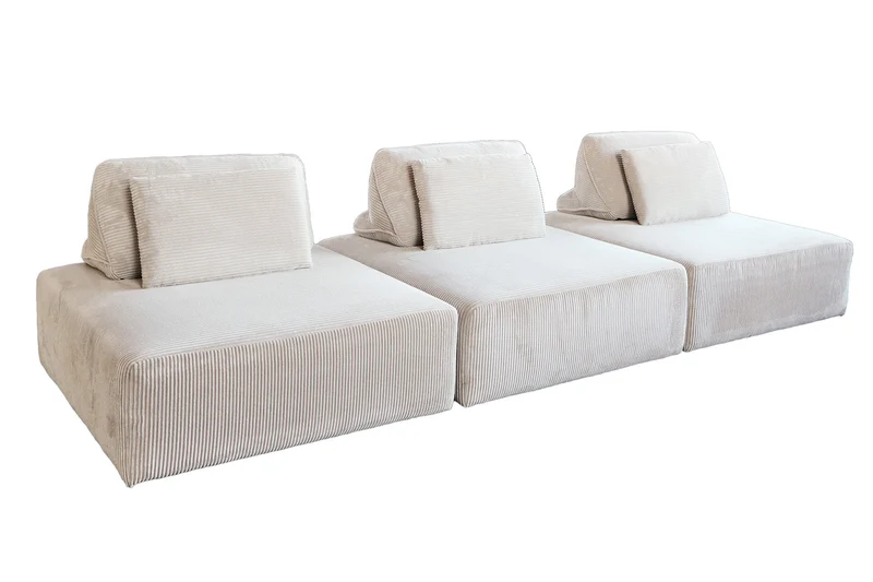 KAWOLA Modulsofa WIOLO SOFT 3 Module 3 Rückenkissen Cord cremeweiß